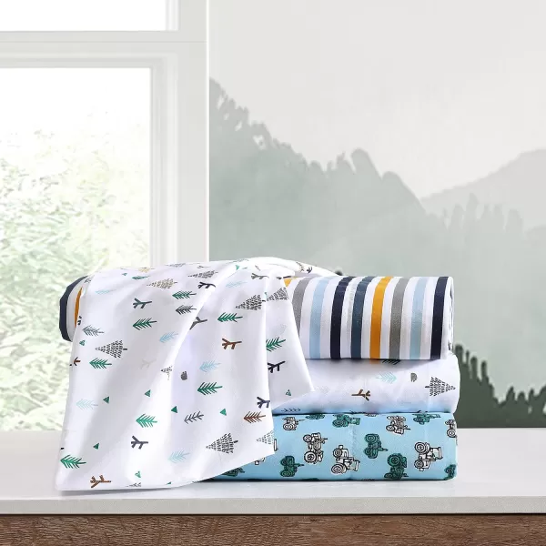 Eddie Bauer Kids  Twin Sheets Stain Resistant Kids Bedding Ideal for Toddler Bedding Set Vivid Stripe Blue TwinDreamland Green Full