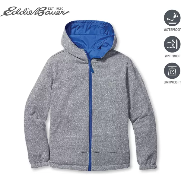 Eddie Bauer Kids Reversible Jacket  Full Zip Hooded Windbreaker Water Repellent Jacket for Boys and Girls XSXLBlue