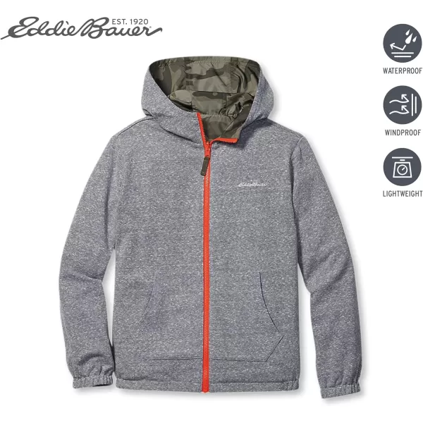 Eddie Bauer Kids Reversible Jacket  Full Zip Hooded Windbreaker Water Repellent Jacket for Boys and Girls XSXLCamo