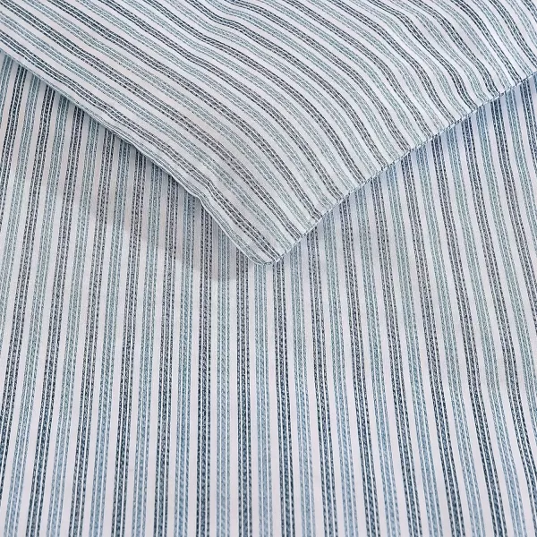 Eddie Bauer King Duvet Cover Set Cotton Bedding Set with Matching Shams Casual Home Dcor Ticking Stripe Navy KingTicking Stripe Navy