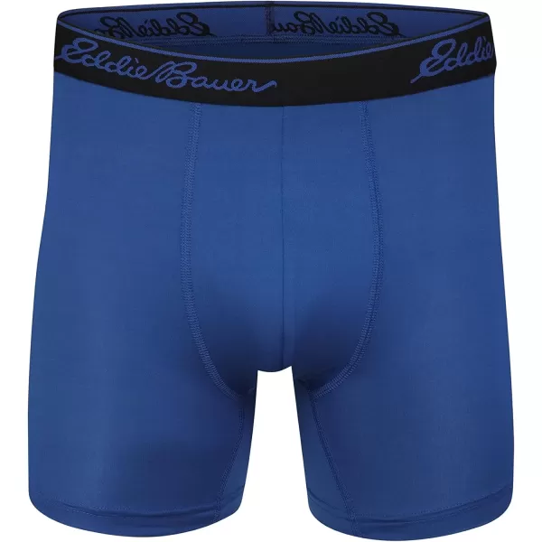 Eddie Bauer Mens 5 No Fly Performance Boxer Brief Underwear 3 Pack or 4 PackBrushed BlackTre BlueSalsa ZzBlue Smoke