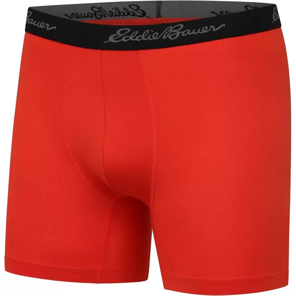 Eddie Bauer Mens 5 No Fly Performance Boxer Brief Underwear 3 Pack or 4 PackMesh BlackPimento RedAscent BlueCinder