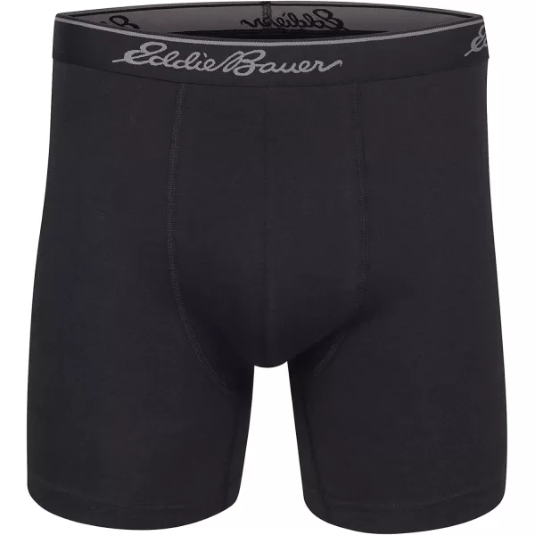 Eddie Bauer Mens 5 No Fly Pouch Premium Value Cotton Boxer Briefs Underwear 5 PackBlackCinderAnitque BlueBlackCinder