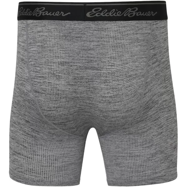 Eddie Bauer Mens 6 Cotton Boxer Briefs 2PackAir Knit  BlackBlack