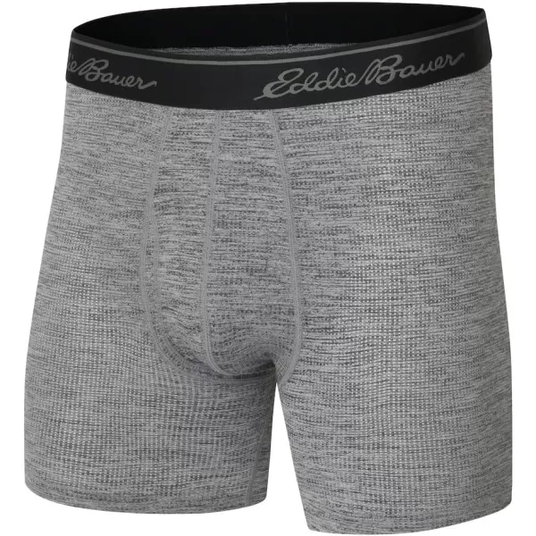 Eddie Bauer Mens 6 Cotton Boxer Briefs 2PackAir Knit  BlackBlack