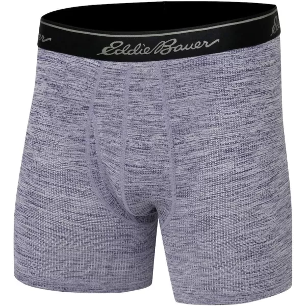 Eddie Bauer Mens 6 Cotton Boxer Briefs 2PackAir Knit  CharcoalNavy