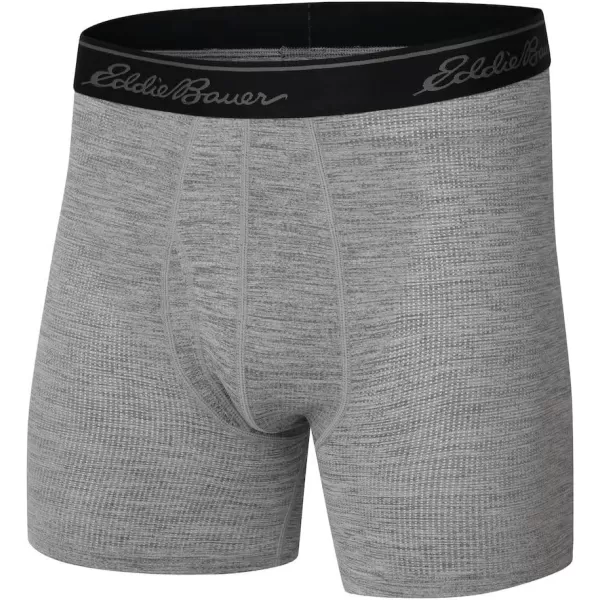 Eddie Bauer Mens 6 Cotton Boxer Briefs 2PackAir Knit  CharcoalNavy