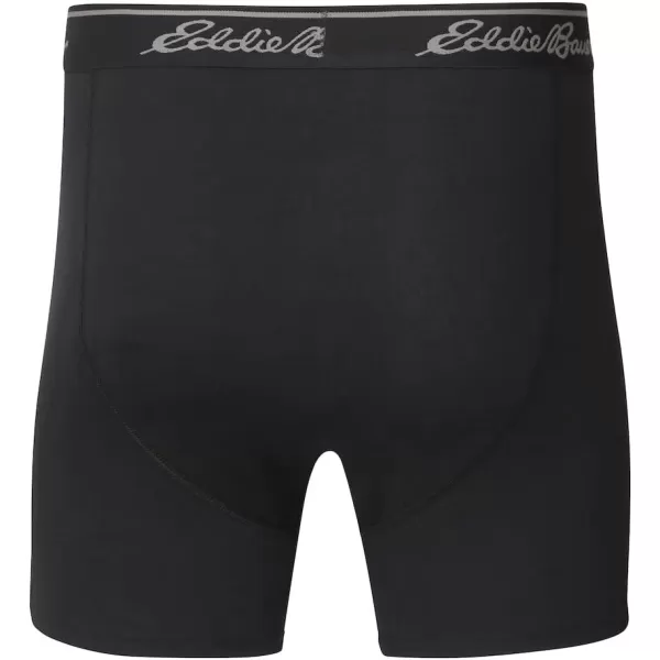 Eddie Bauer Mens 6 Cotton Boxer Briefs 2PackCotton  BlackBlack