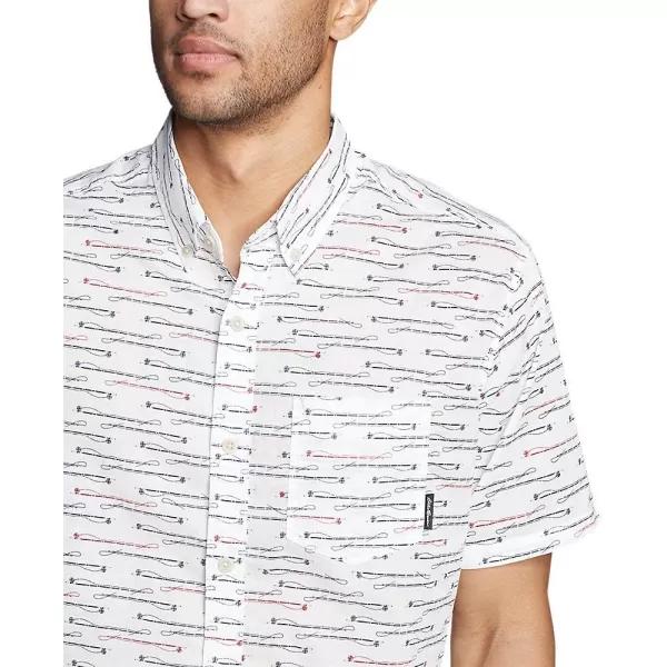 Eddie Bauer Mens Baja ShortSleeve Shirt  PrintRegular Cocoa
