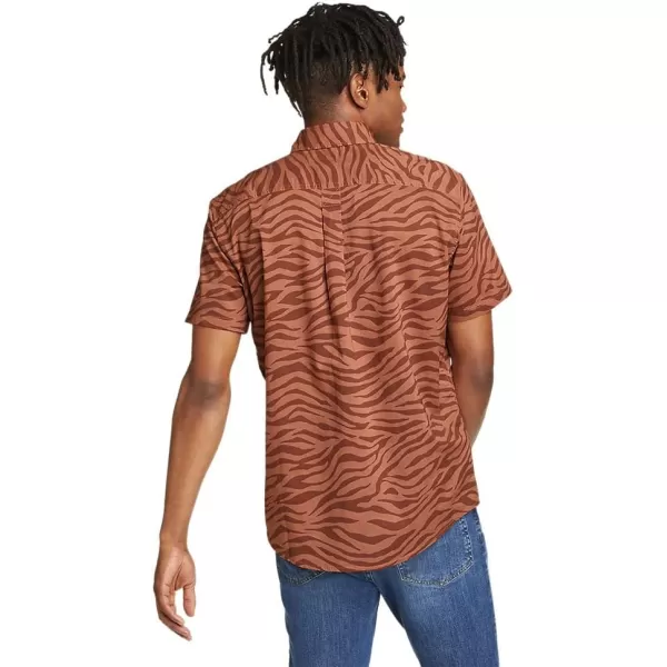 Eddie Bauer Mens Baja ShortSleeve Shirt  PrintRegular Cocoa
