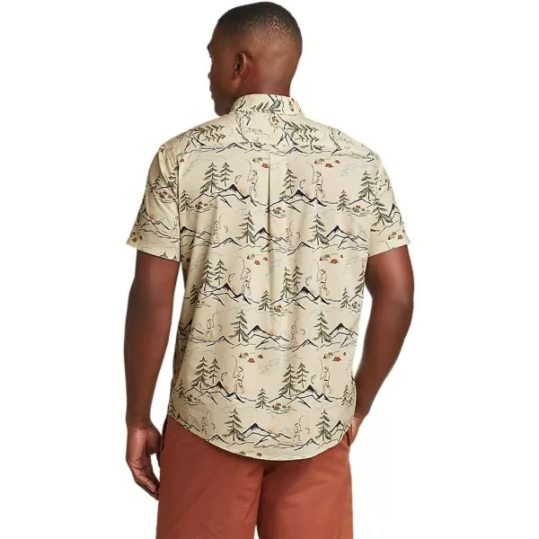 Eddie Bauer Mens Baja ShortSleeve Shirt  PrintRegular Ecru