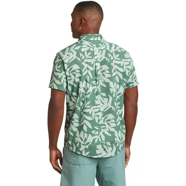 Eddie Bauer Mens Baja ShortSleeve Shirt  PrintRegular Seafoam