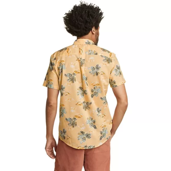 Eddie Bauer Mens Baja ShortSleeve Shirt  PrintTall Lt Salmon