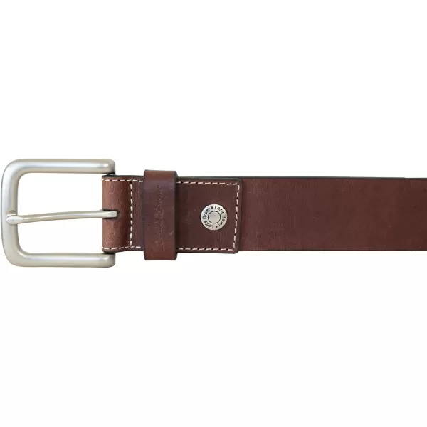 Eddie Bauer Mens Casual Leather Belt with Metal BuckleBridle Leather  Brown