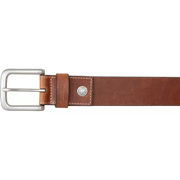 Eddie Bauer Mens Casual Leather Belt with Metal BuckleBridle Leather  Tan