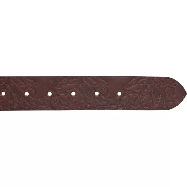 Eddie Bauer Mens Casual Leather Belt with Metal BuckleDebossed Adventure  Brown