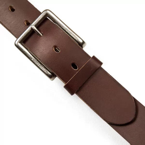 Eddie Bauer Mens Casual Leather Belt with Metal BuckleReinforced Tab  Brown