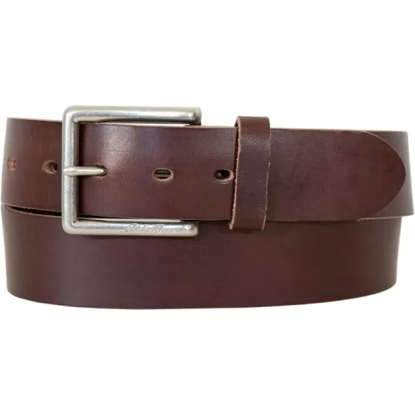 Eddie Bauer Mens Casual Leather Belt with Metal BuckleReinforced Tab  Brown