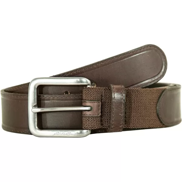 Eddie Bauer Mens Casual Leather Belt with Metal BuckleRugged Leather  Tan