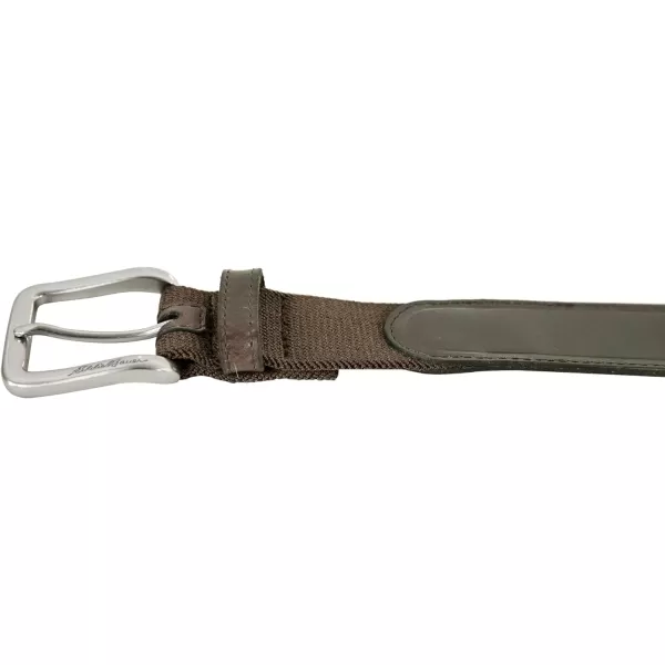 Eddie Bauer Mens Casual Leather Belt with Metal BuckleRugged Leather  Tan