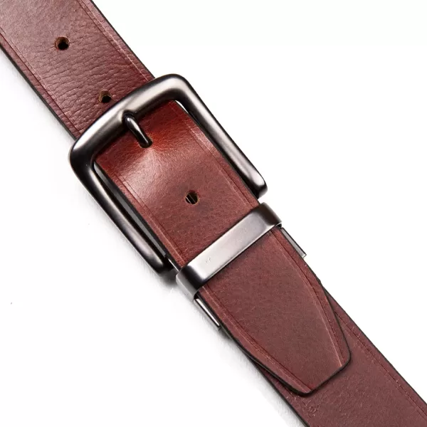 Eddie Bauer Mens Casual Leather Belt with Metal BuckleSmooth Reversible  BrownTan