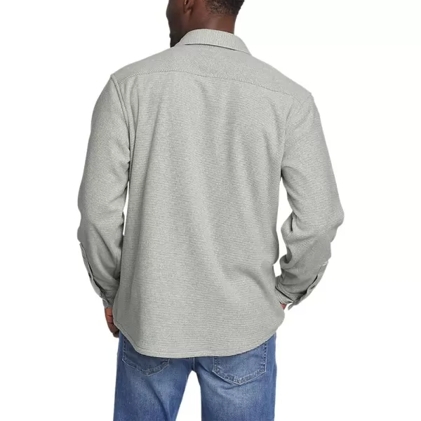 Eddie Bauer Mens Chutes Microfleece Shirt  StripeRegular Lt Gray