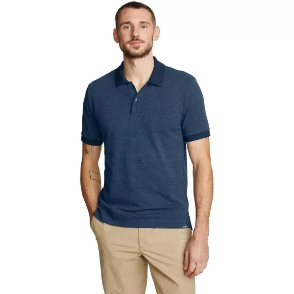 Eddie Bauer Mens Classic Field Pro ShortSleeve Polo ShirtMedium Indigo