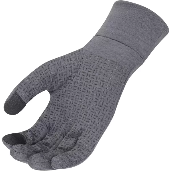 Eddie Bauer Mens Cold Weather Performance Glove Liners Multiple Sizes Multiple ColorsGrid Fleece Ash Grey