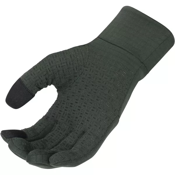 Eddie Bauer Mens Cold Weather Performance Glove Liners Multiple Sizes Multiple ColorsGrid Fleece Dark Loden