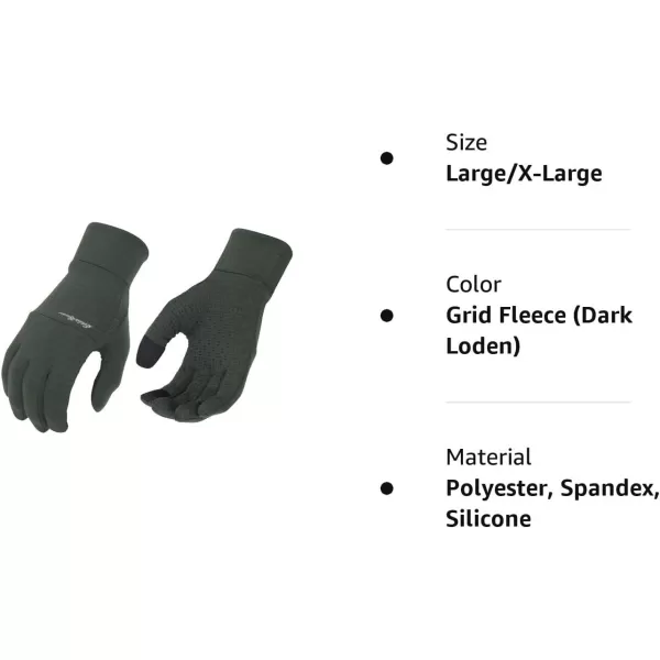 Eddie Bauer Mens Cold Weather Performance Glove Liners Multiple Sizes Multiple ColorsGrid Fleece Dark Loden