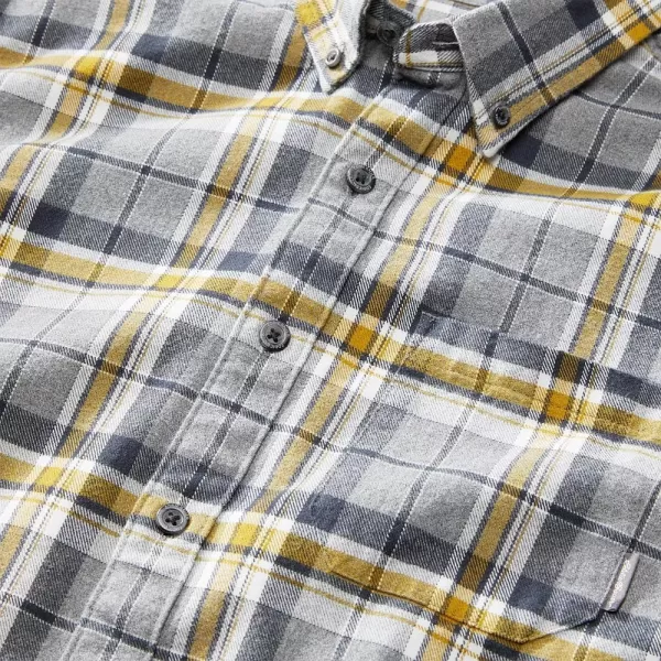 Eddie Bauer Mens Eddies Favorite Classic Fit Flannel Shirt  PlaidLt Charcoal Htr