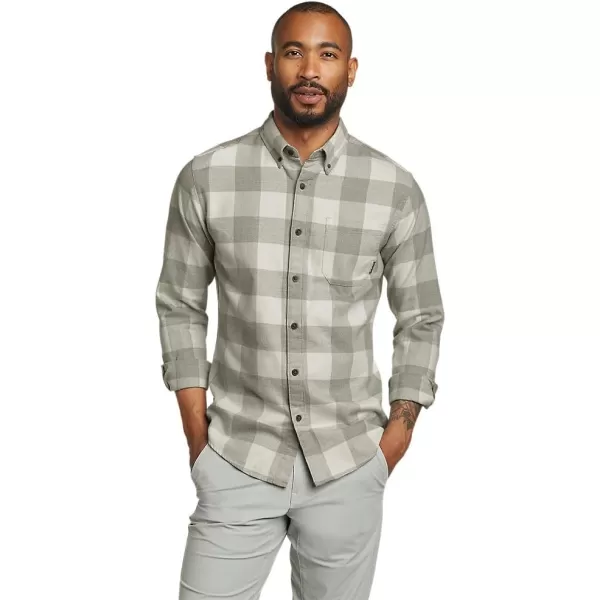 Eddie Bauer Mens Eddies Favorite Classic Fit Flannel Shirt  PlaidLt Htr Gray