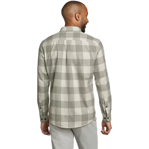 Eddie Bauer Mens Eddies Favorite Classic Fit Flannel Shirt  PlaidRegular Lt Htr Gray