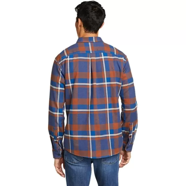 Eddie Bauer Mens Eddies Favorite Classic Fit Flannel Shirt  PlaidTall Navy Heather