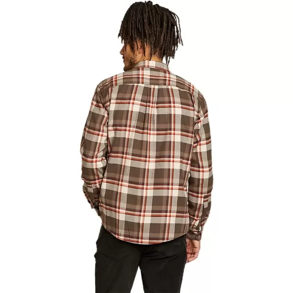 Eddie Bauer Mens Eddies Favorite Classic Fit Flannel Shirt  PlaidTall Teak