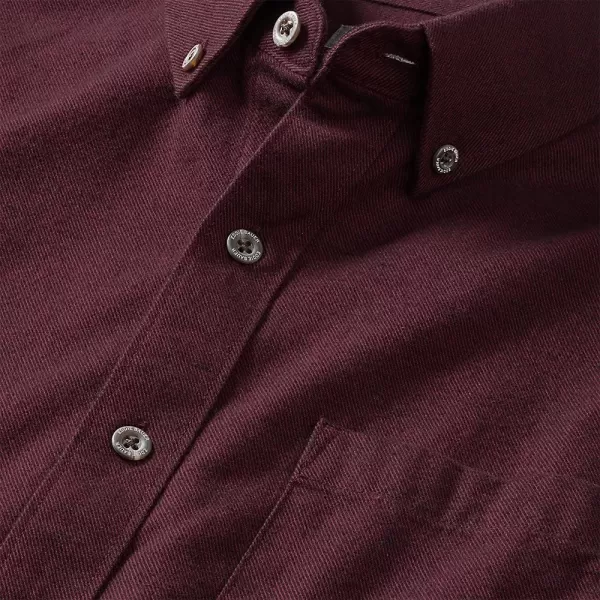 Eddie Bauer Mens Eddies Favorite Flannel Classic Fit Shirt  SolidRegular Burgundy