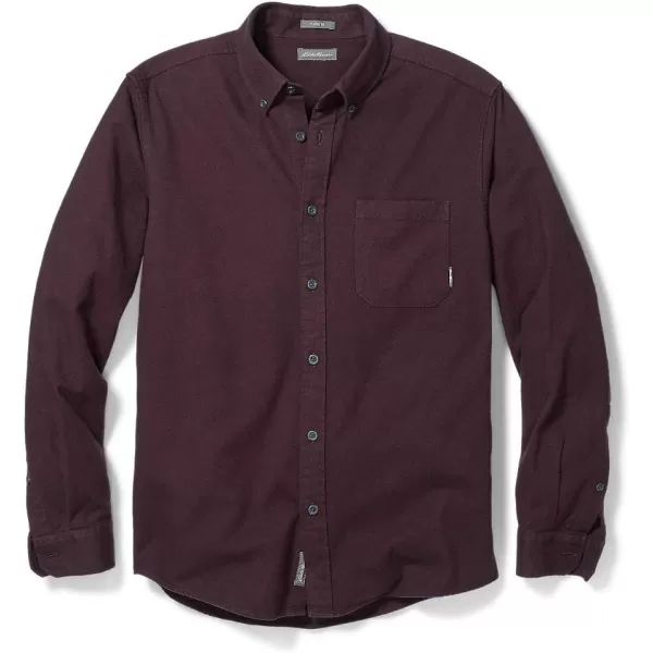 Eddie Bauer Mens Eddies Favorite Flannel Classic Fit Shirt  SolidRegular Burgundy