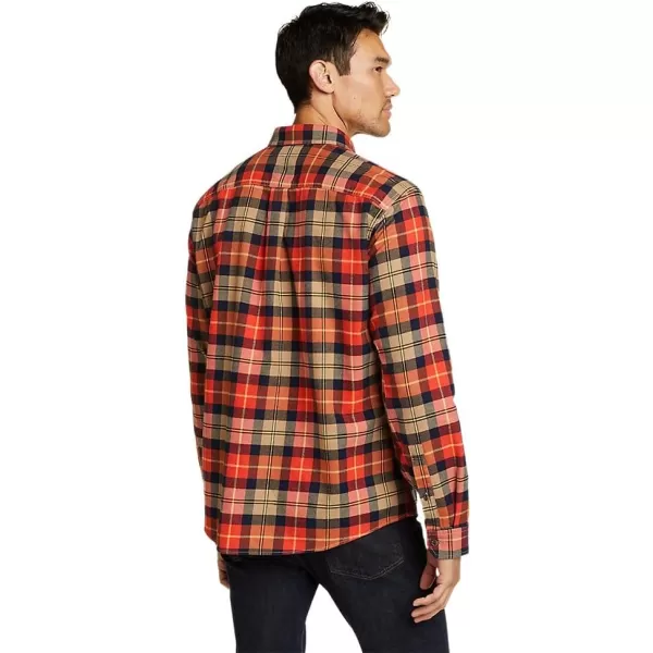 Eddie Bauer Mens Eddies Favorite Flannel Relaxed Fit Shirt  PlaidTall Bright Red