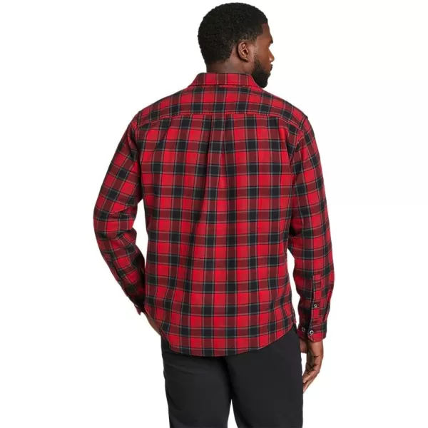 Eddie Bauer Mens Eddies Favorite Flannel Relaxed Fit Shirt  PlaidTall Royal Red