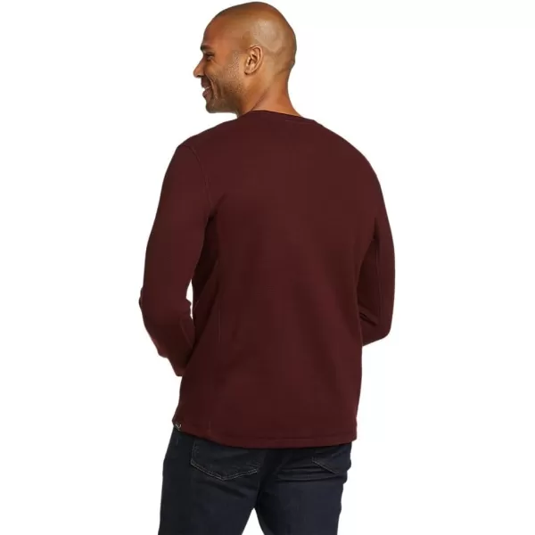 Eddie Bauer Mens Faux ShearlingLined Thermal ShirtBrgundy