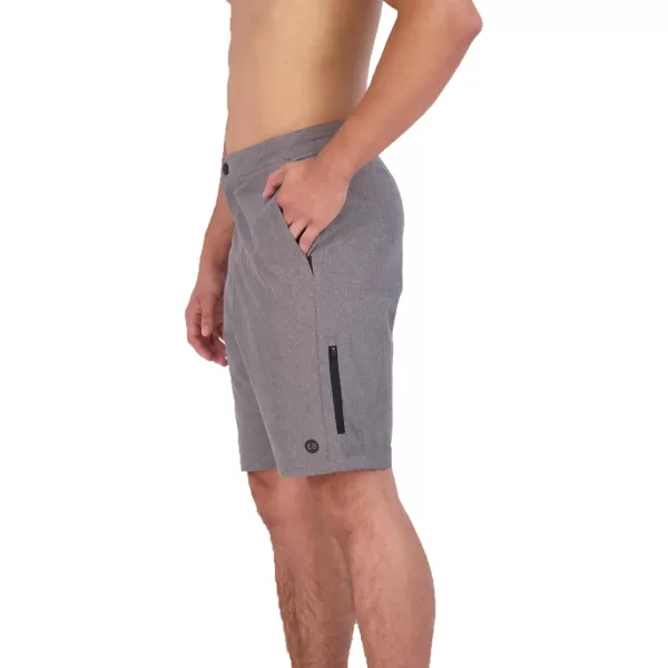 Eddie Bauer Mens Hybrid SPF 50 Swim Trunks 9 Inseam Perfect Blend of Comfort Stretch amp Protection for Outdoor EnthusiastsGrey Heather