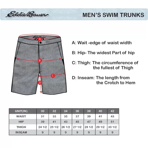Eddie Bauer Mens Hybrid SPF 50 Swim Trunks 9 Inseam Perfect Blend of Comfort Stretch amp Protection for Outdoor EnthusiastsGrey Heather