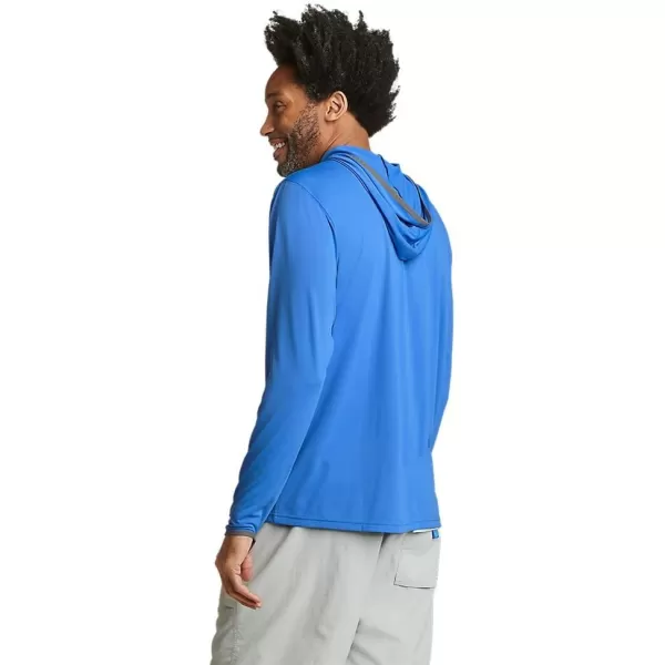 Eddie Bauer Mens Marine Air UPF LongSleeve HoodieRegular Brilliant Blue