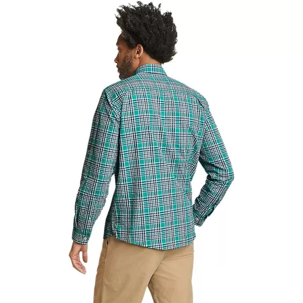 Eddie Bauer Mens Pack It Seersucker LongSleeve ShirtTurquoise