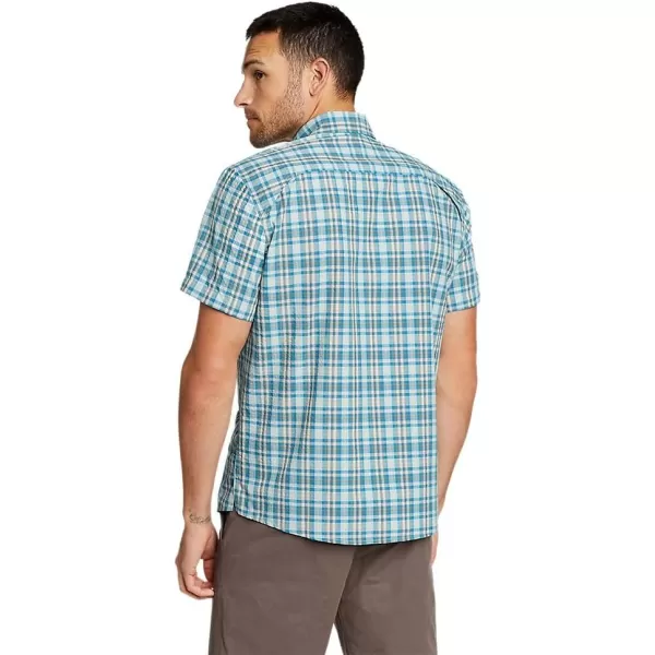 Eddie Bauer Mens Pack It Seersucker ShortSleeve ShirtCeladon