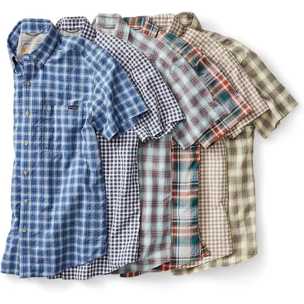 Eddie Bauer Mens Pack It Seersucker ShortSleeve ShirtIvory