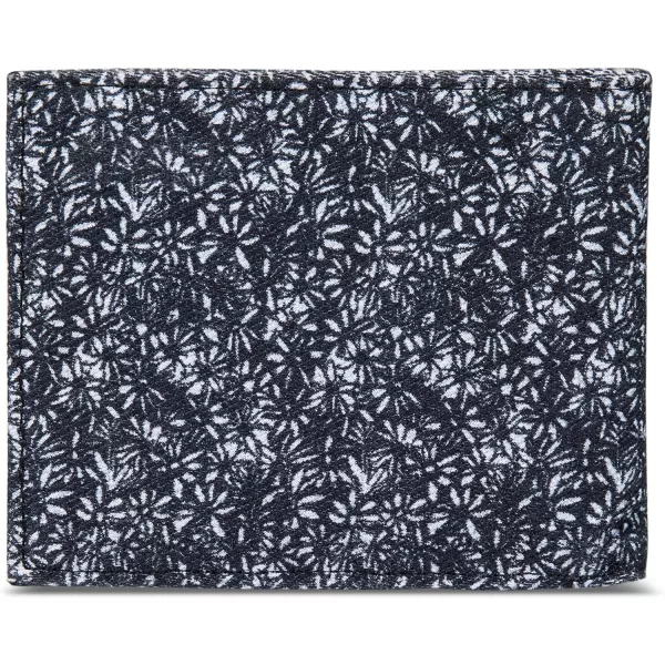 Eddie Bauer Mens Pioneer Printed Cotton Canvas Bifold WalletBlue