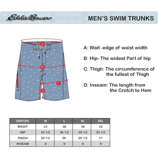 Eddie Bauer Mens SPF 50 EBoard Swim TrunksBlack