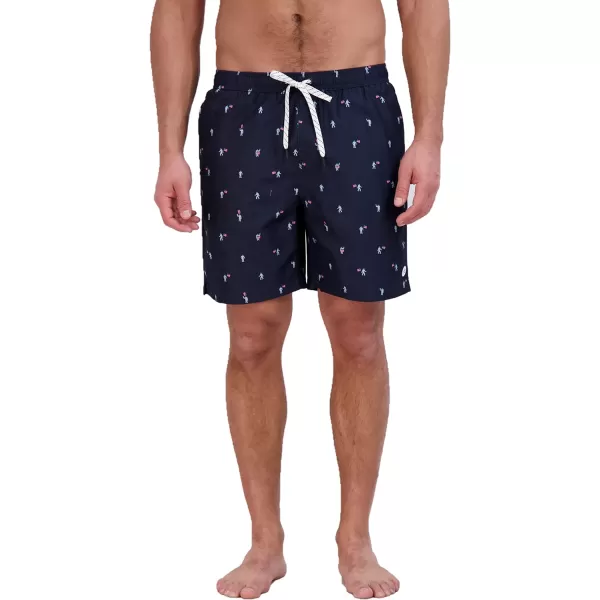 Eddie Bauer Mens SPF 50 Volley Swim Trunk  Fun Designs Comfortable and Stylish 7 InseamAtlantic Blue