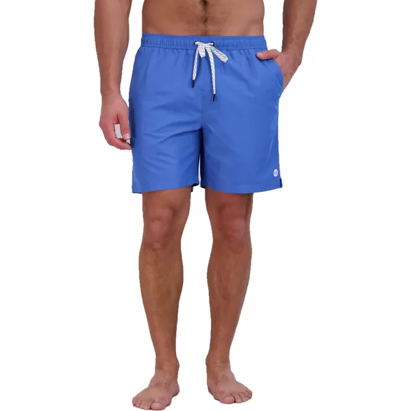 Eddie Bauer Mens SPF 50 Volley Swim Trunk  Fun Designs Comfortable and Stylish 7 InseamBrilliant Blue